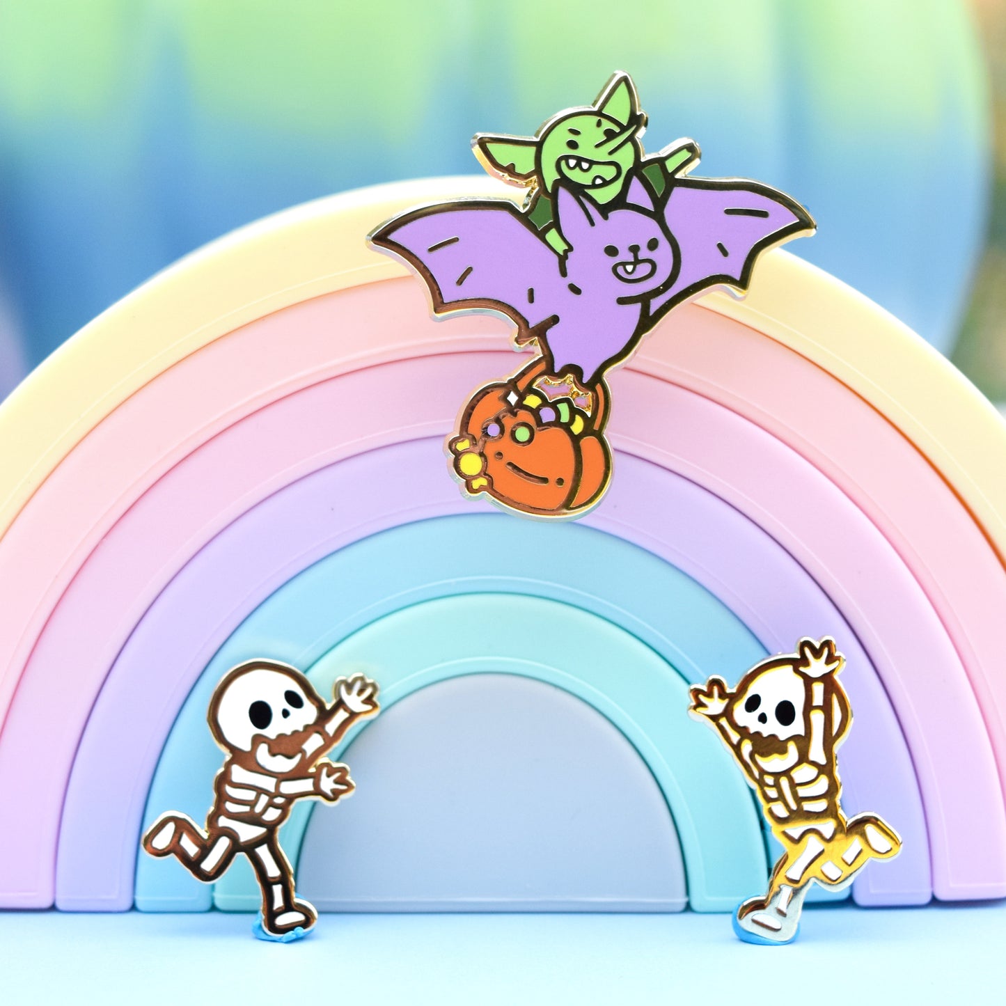Give Me Candy! Halloween Skeleton Enamel Pin