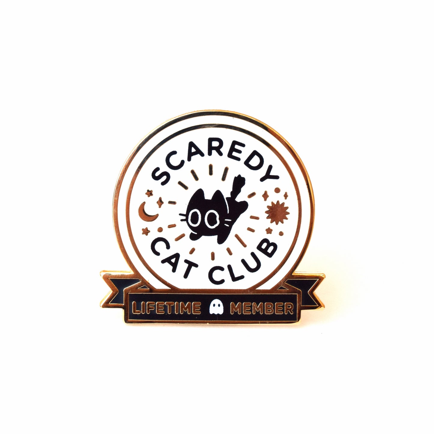Scaredy Cat Club Members Only Enamel Pin