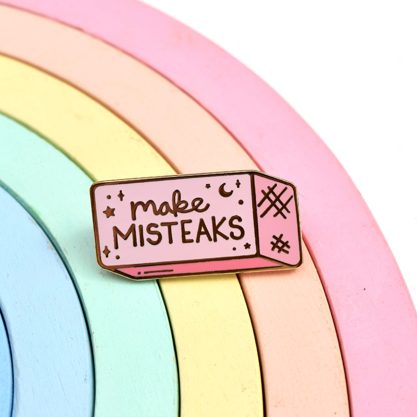Make Misteaks (Mistakes) Eraser Enamel Pin