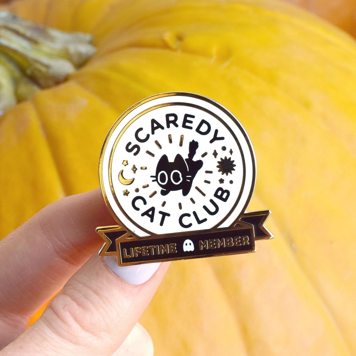 Scaredy Cat Club Members Only Enamel Pin