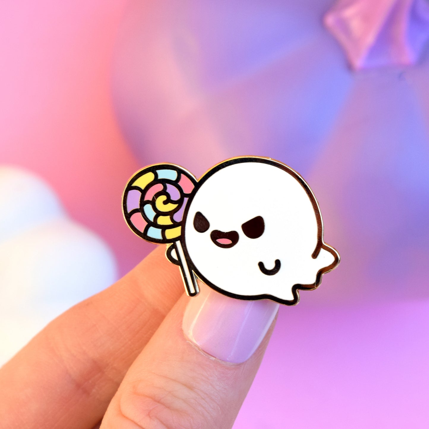 Lollipop Ghost Enamel Pin