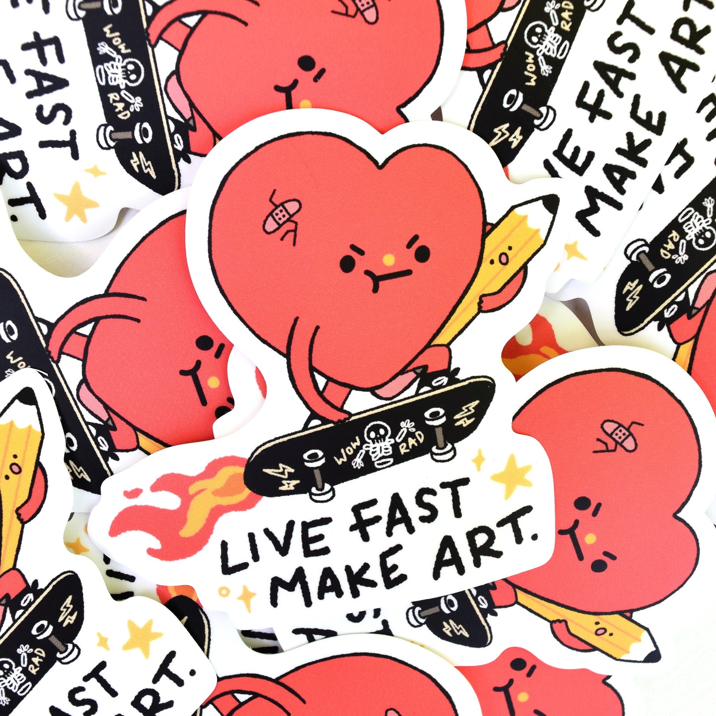 Live Fast Make Art - Heart Sticker