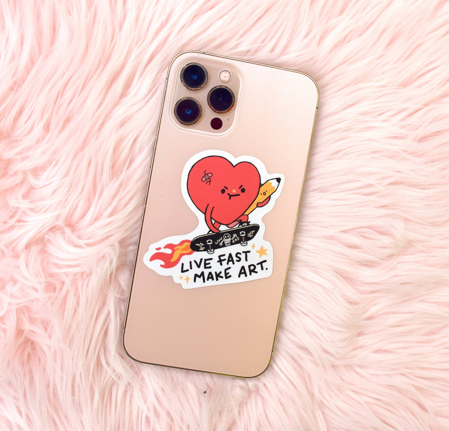 Live Fast Make Art - Heart Sticker
