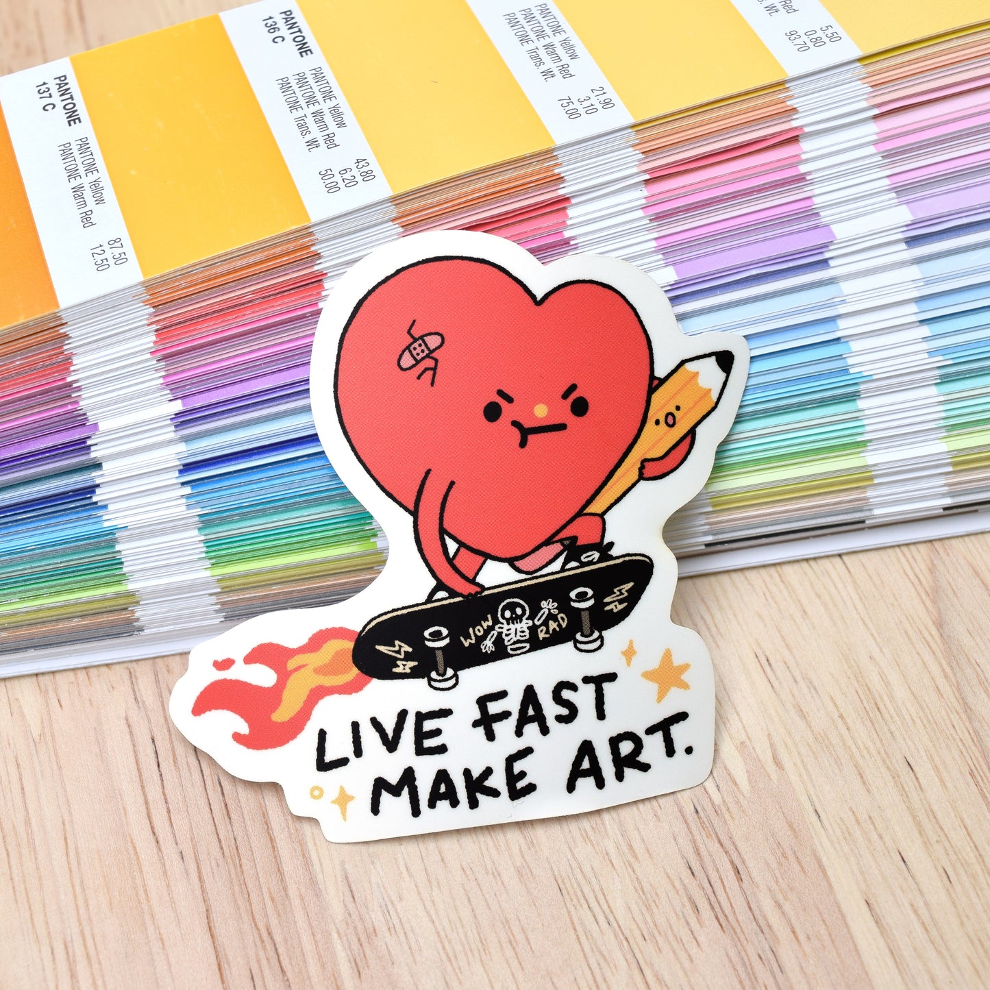 Live Fast Make Art - Heart Sticker