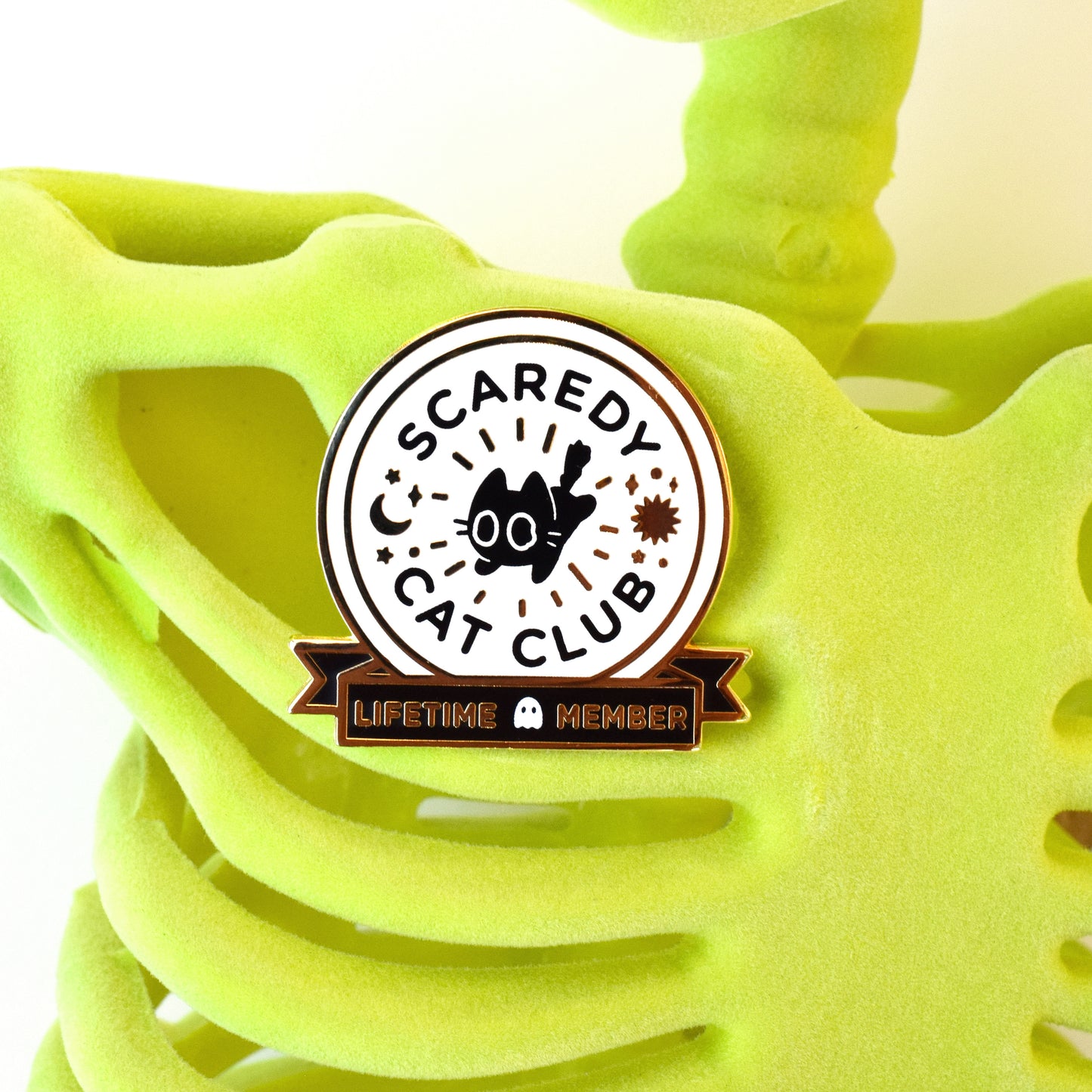 Scaredy Cat Club Members Only Enamel Pin