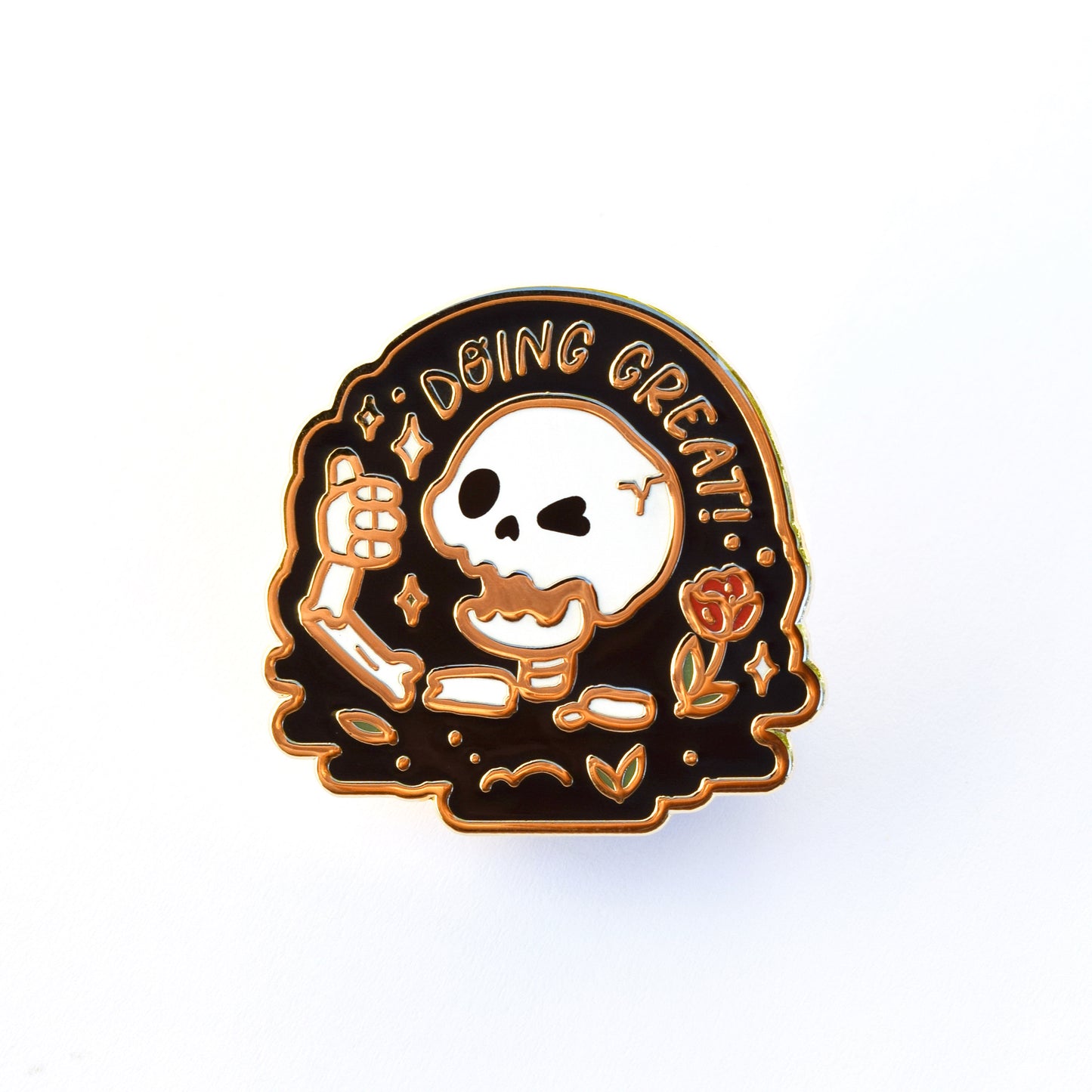 Doing Great! Skeleton Enamel Pin