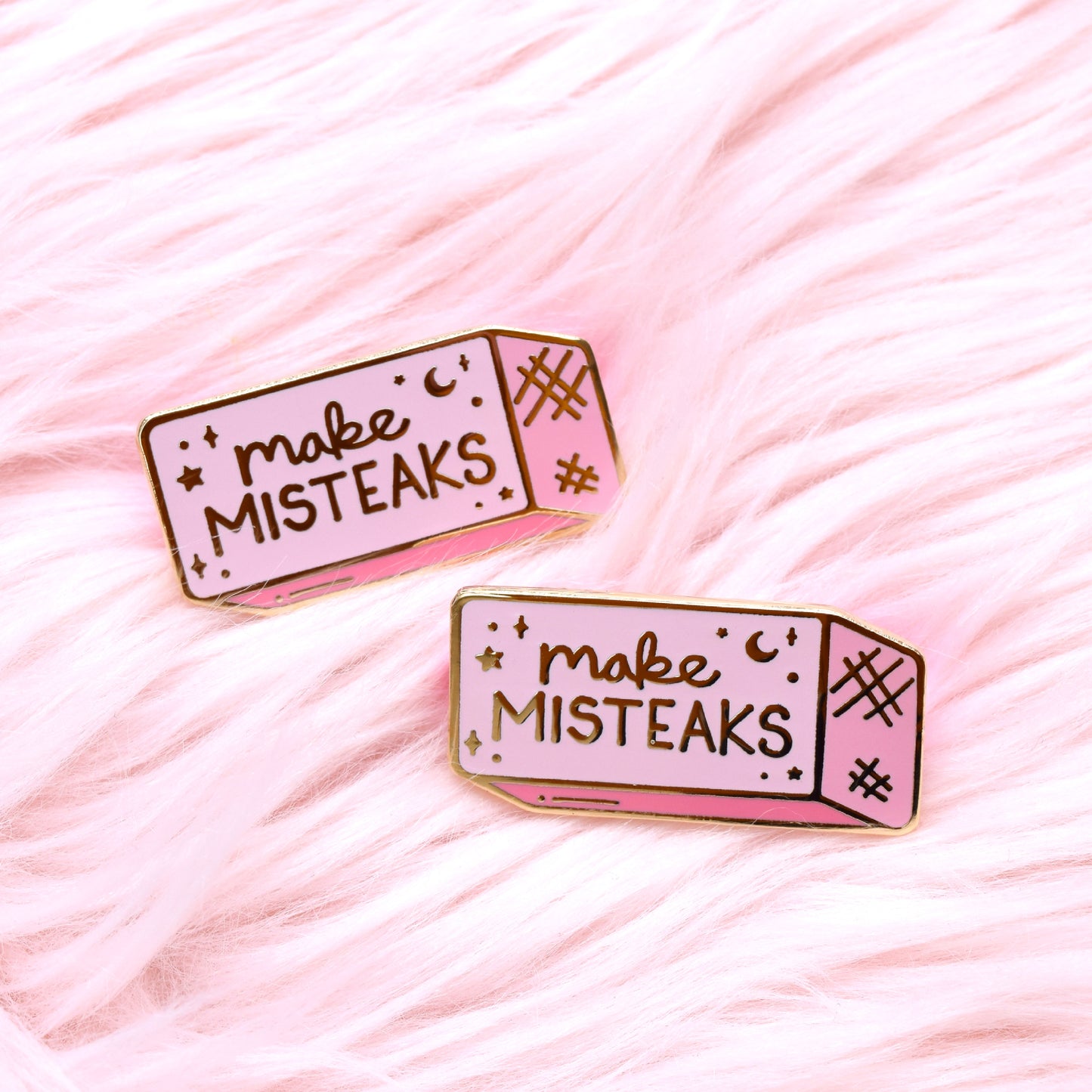 Make Misteaks (Mistakes) Eraser Enamel Pin