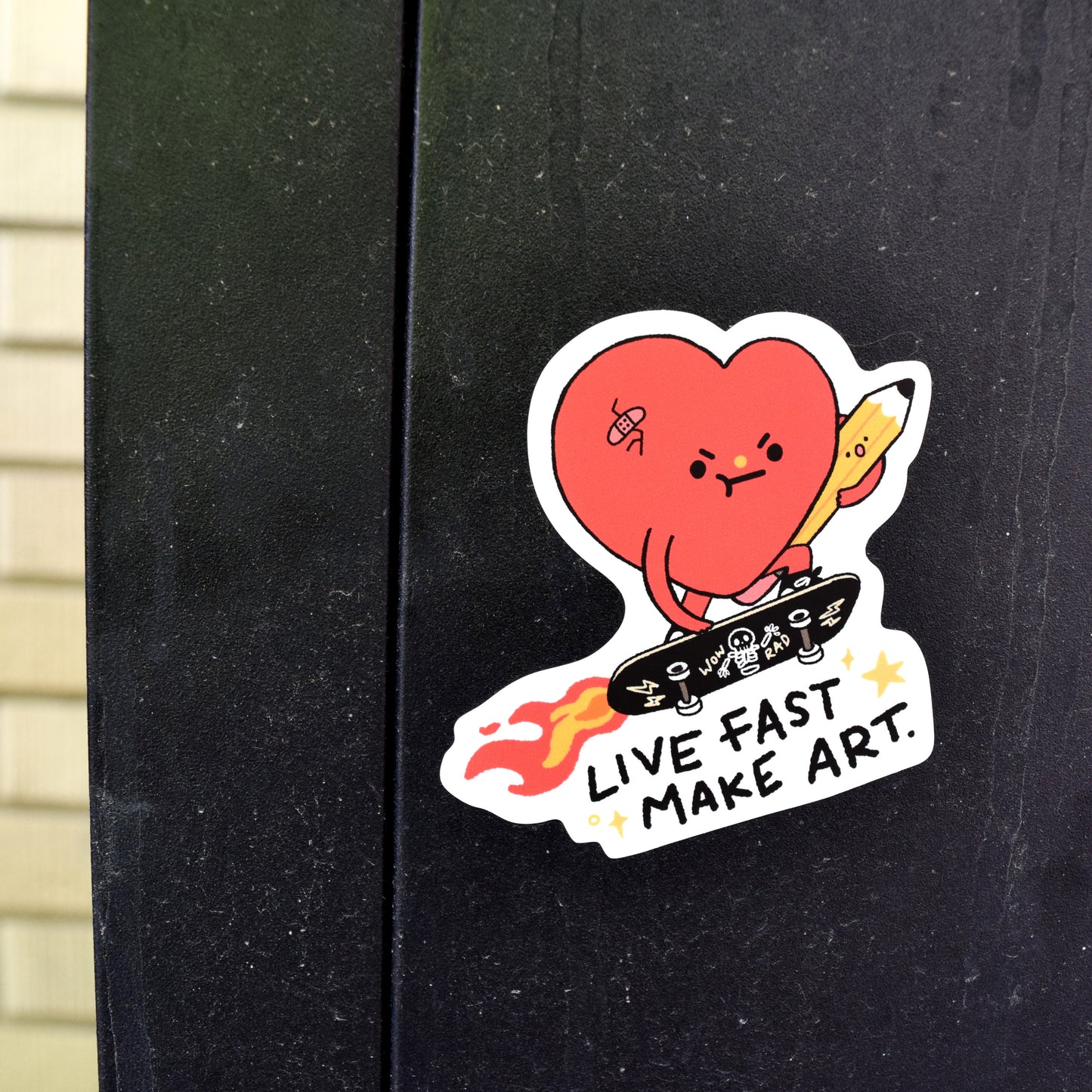 Live Fast Make Art - Heart Sticker