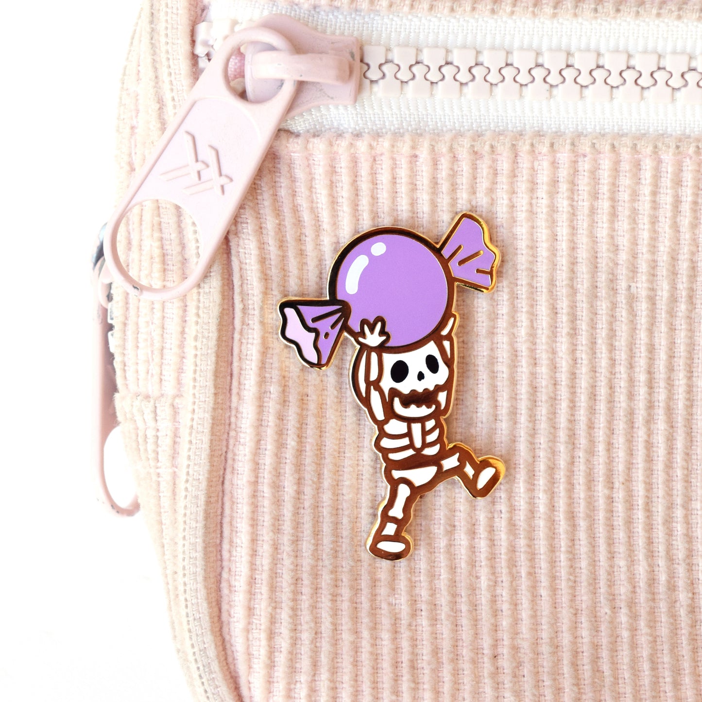 Spooky Scary Skeleton (with candy!) Enamel Pin