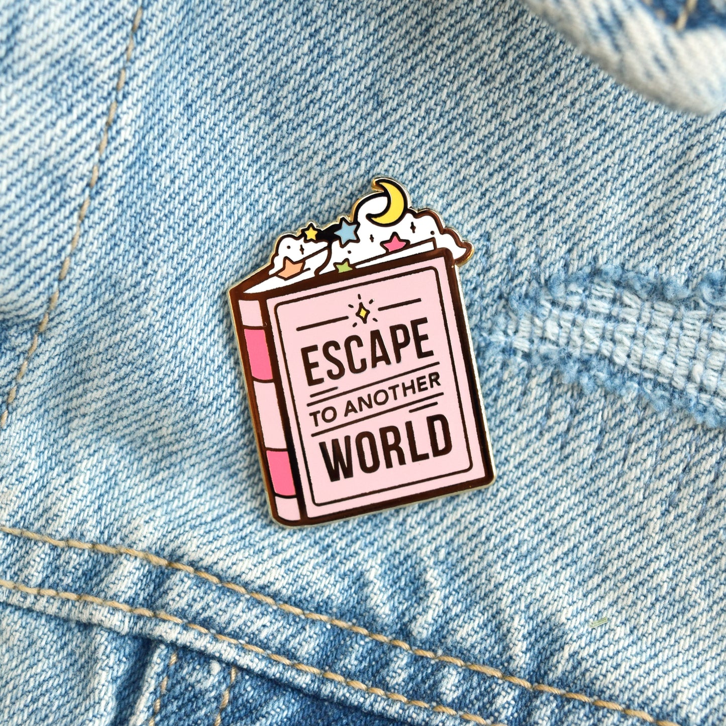 Escape to Another World Book Enamel Pin