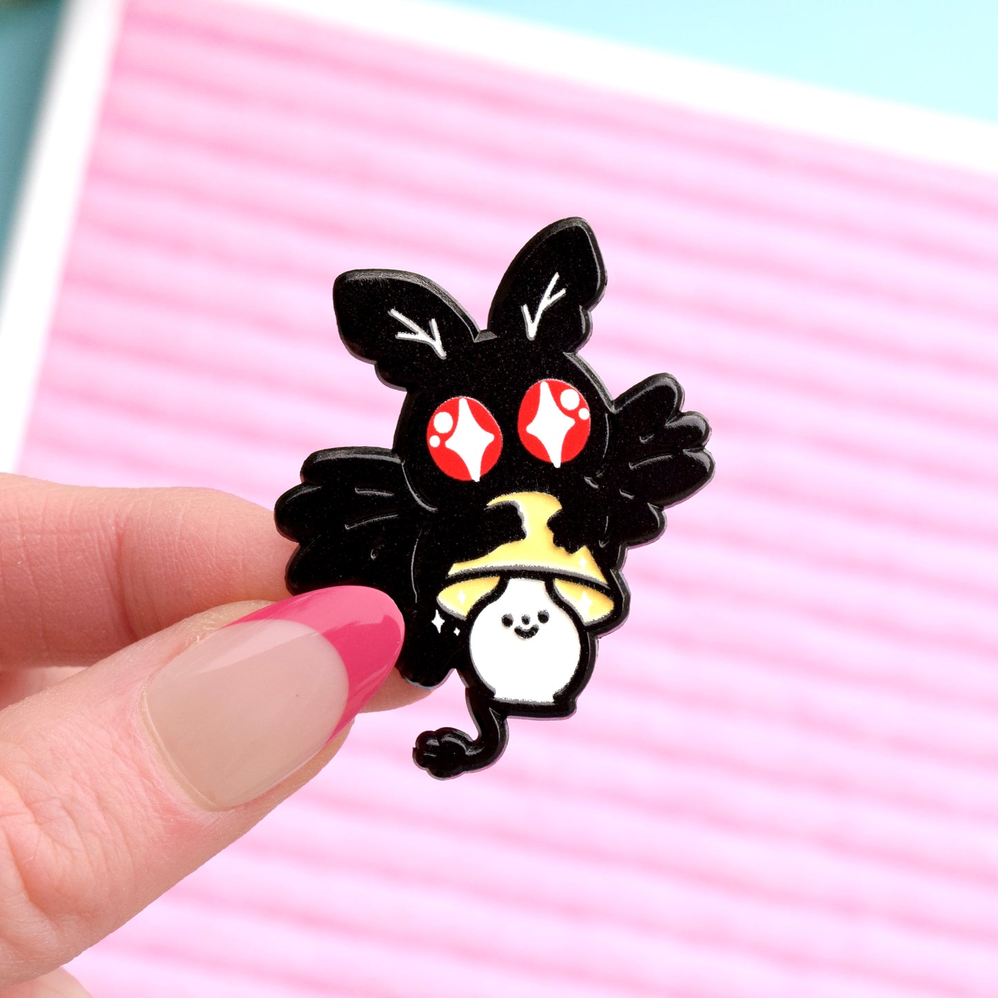 Mothman and Lampy Cryptid Dyed Metal Enamel Pin