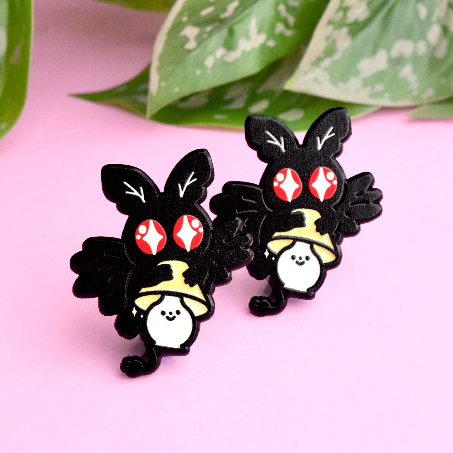 Mothman and Lampy Cryptid Dyed Metal Enamel Pin