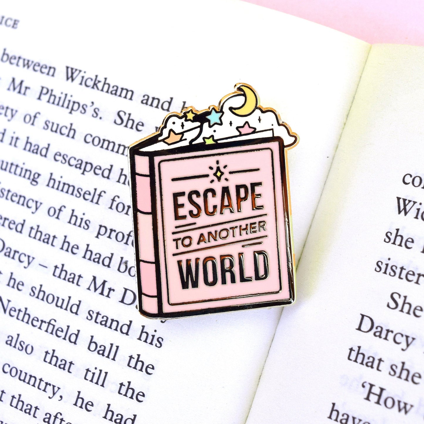 Escape to Another World Book Enamel Pin