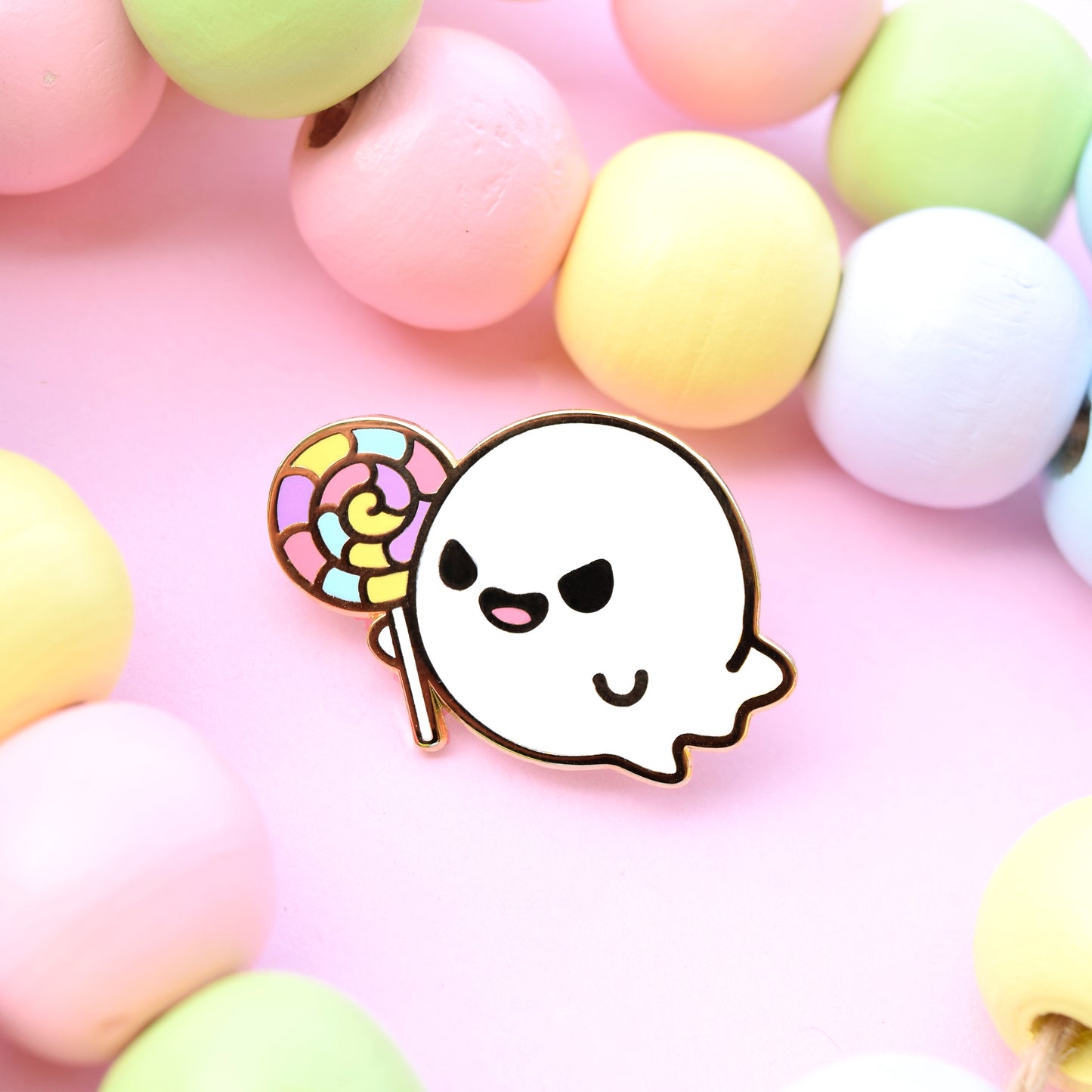 Lollipop Ghost Enamel Pin