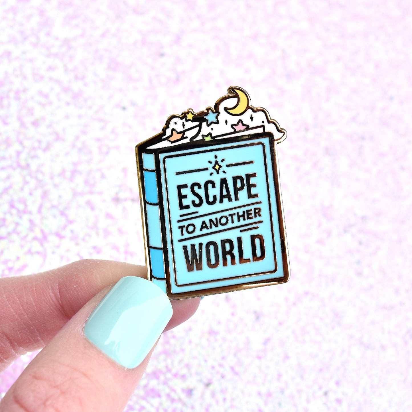 Escape to Another World Book Enamel Pin