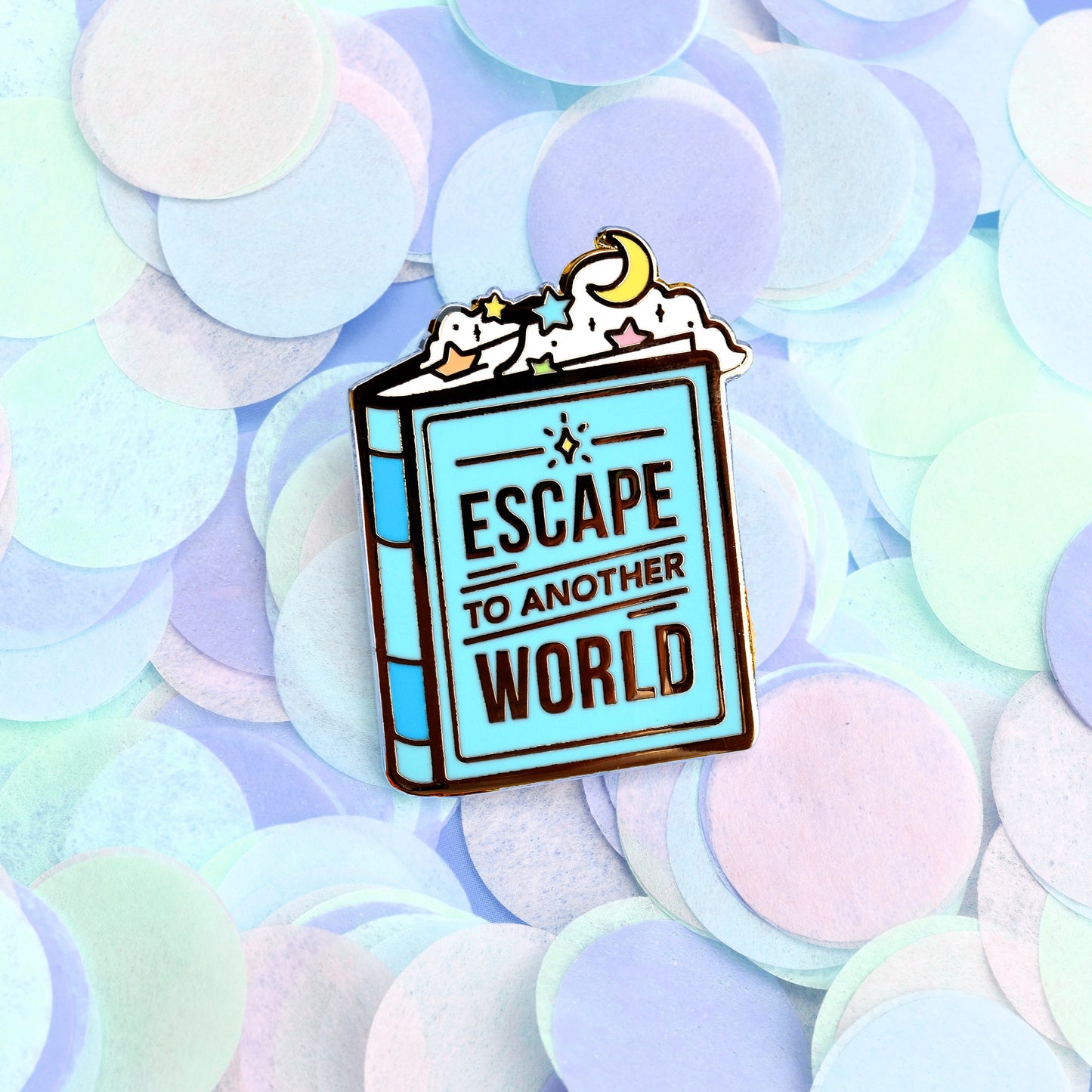Escape to Another World Book Enamel Pin