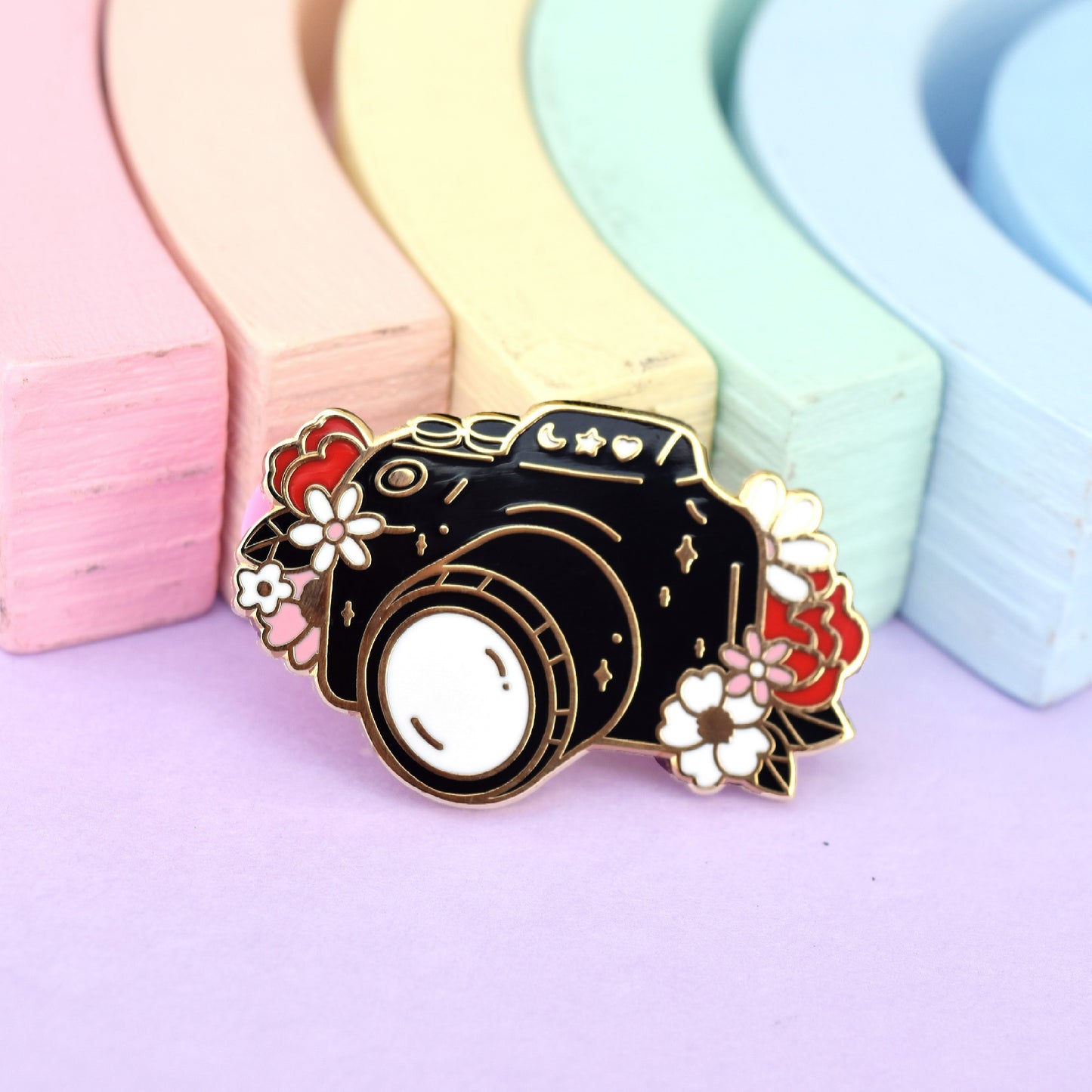 Floral Camera Enamel Pin