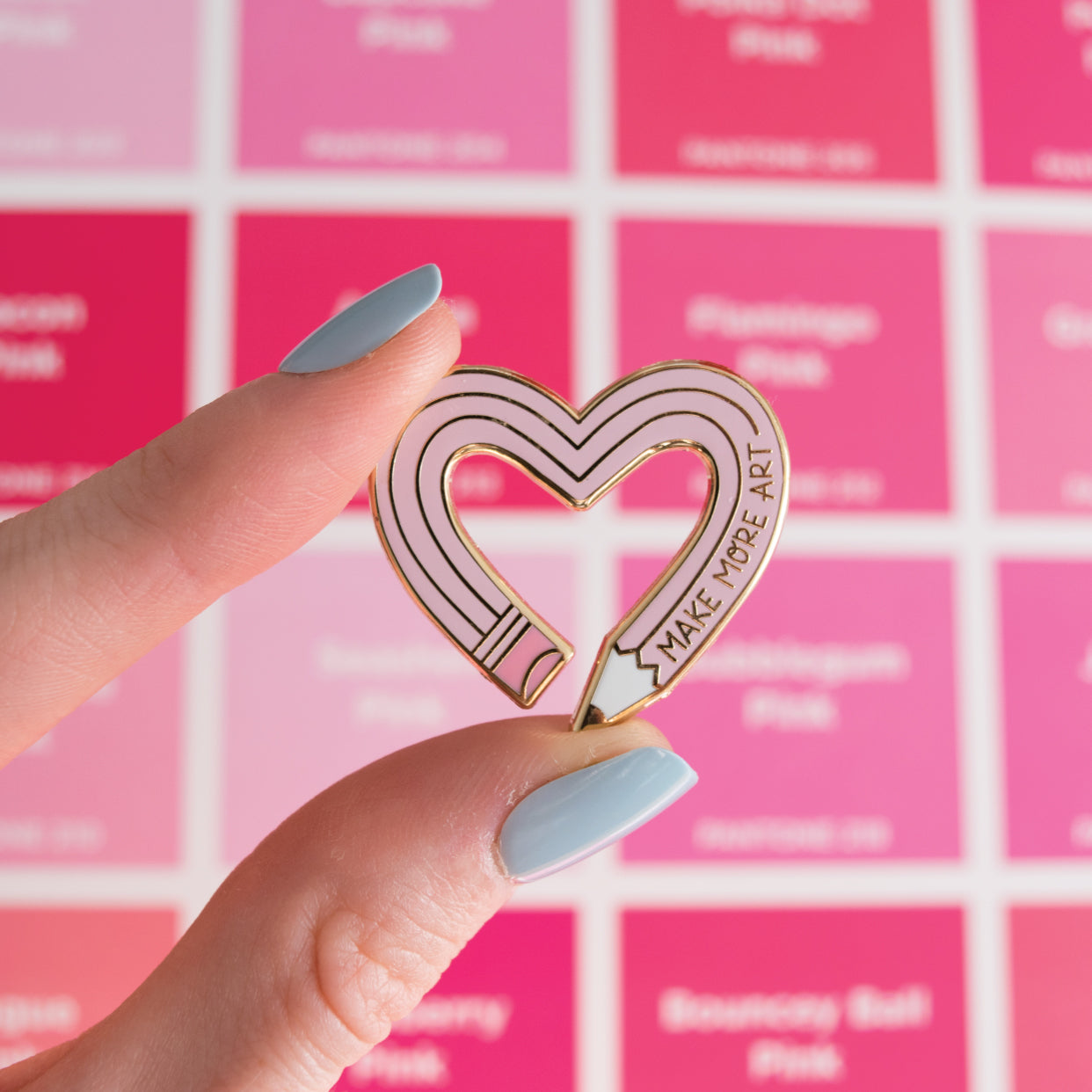 Make More Art Heart Pencil Enamel Pin