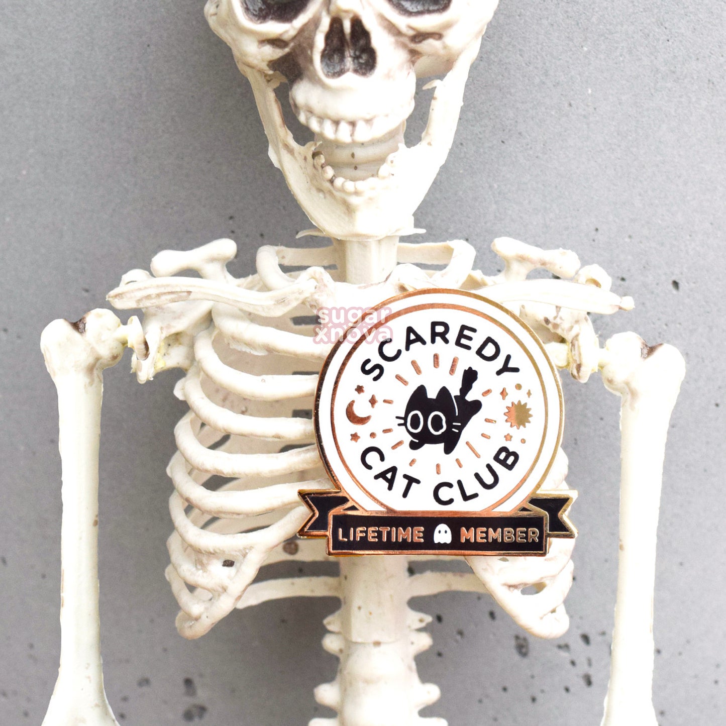 Scaredy Cat Club Members Only Enamel Pin