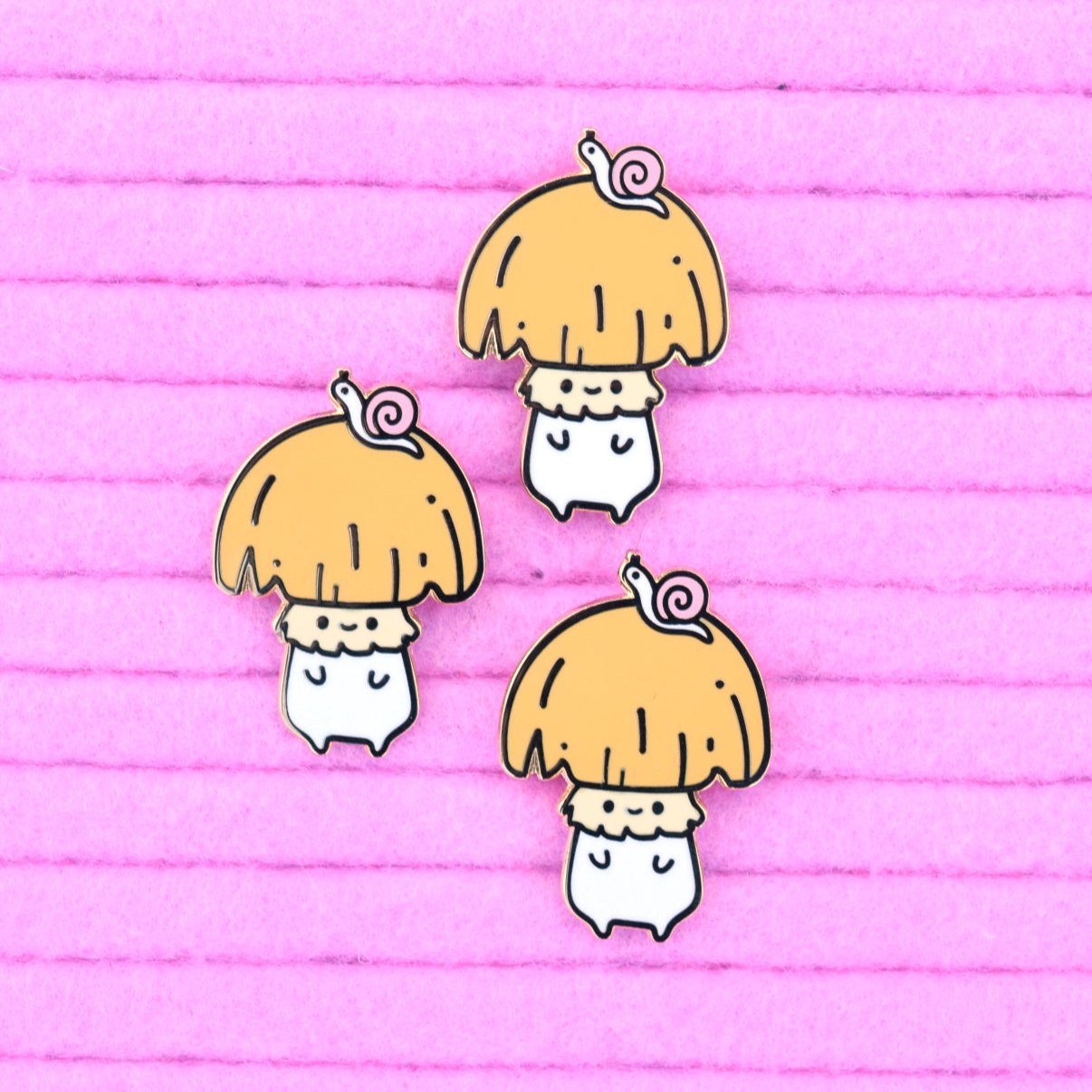 Snail Mushroom Buddy Enamel Pin