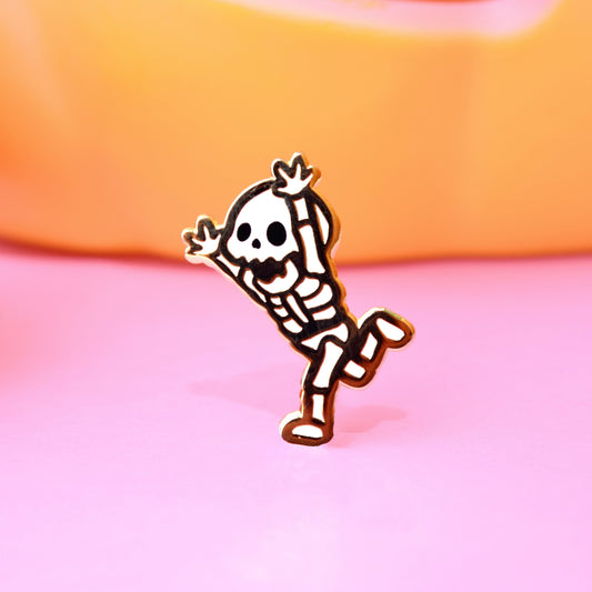 Must Reach Treats! Halloween Skeleton Enamel Pin