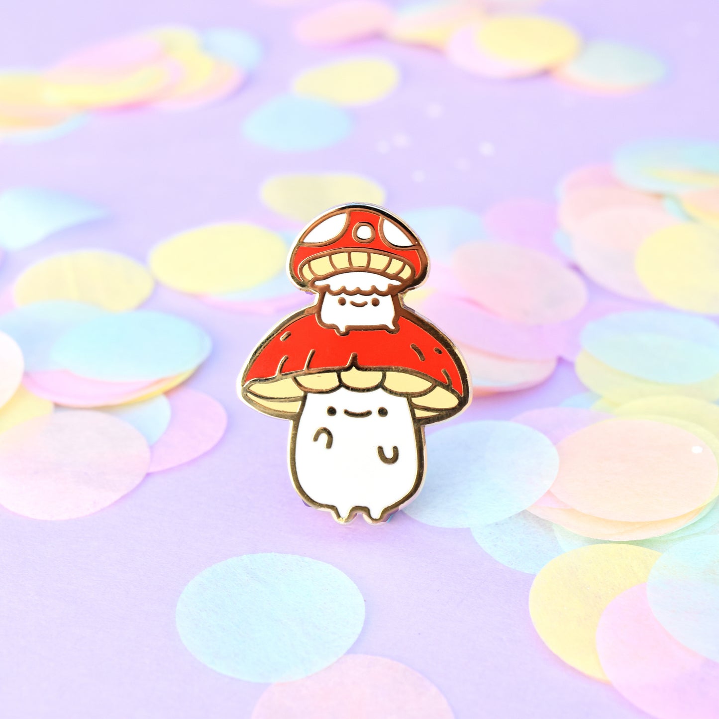 Supportive Mushroom Buddies Enamel Pin