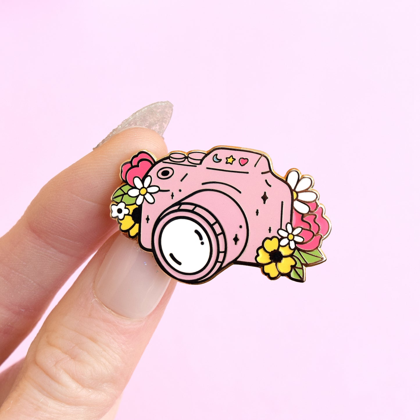 Floral Camera Enamel Pin