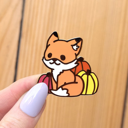 Pumpkin Patch Fall Fox Enamel Pin