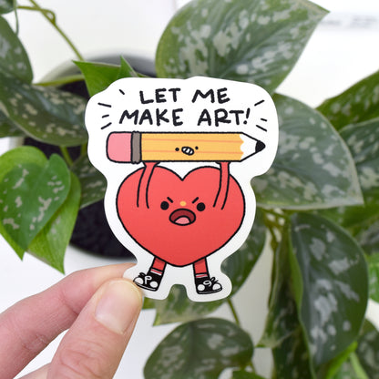 Let Me Make Art - Heart Sticker