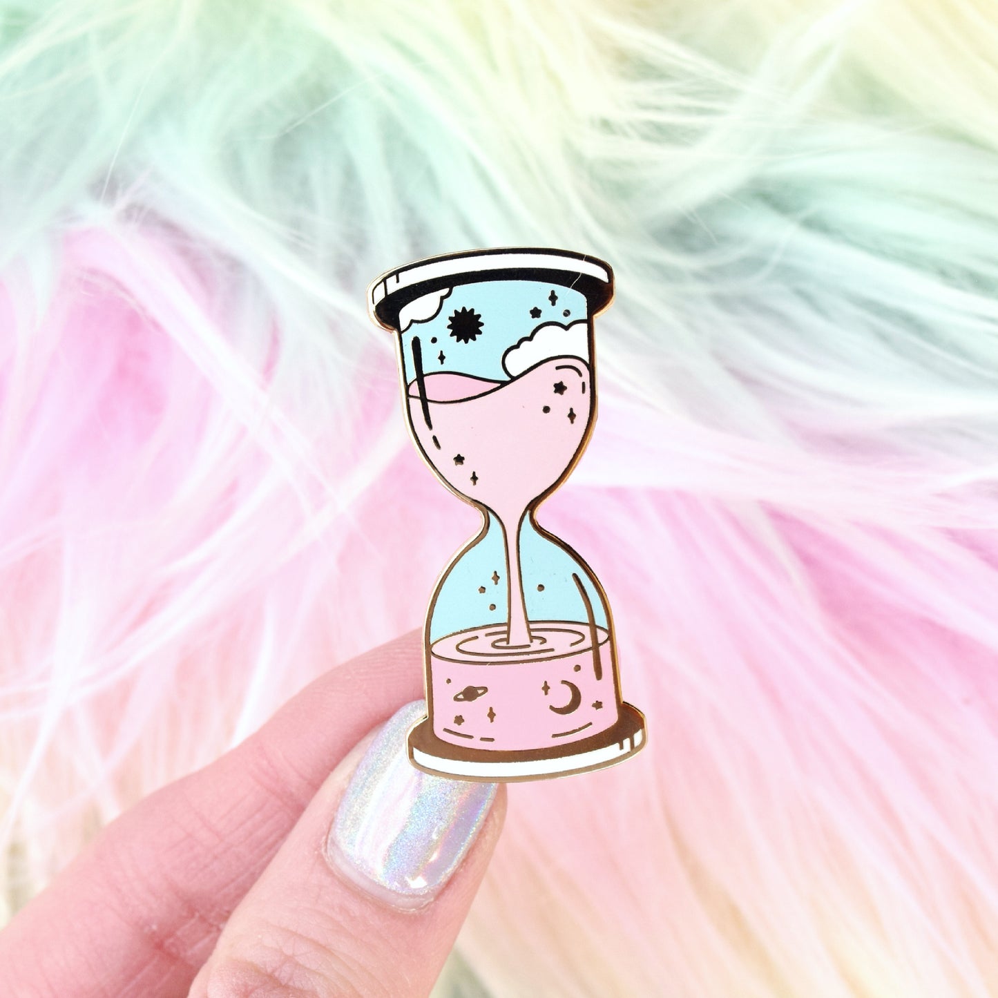 Take Your Time Hourglass Enamel Pin