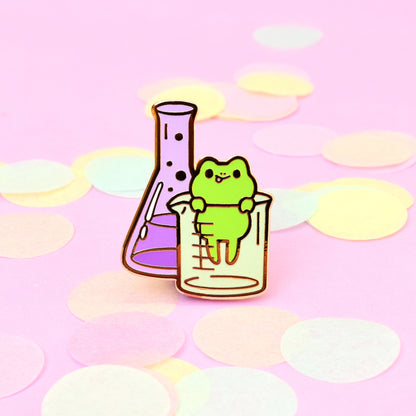 Frog Beaker-Buddy Enamel Pin