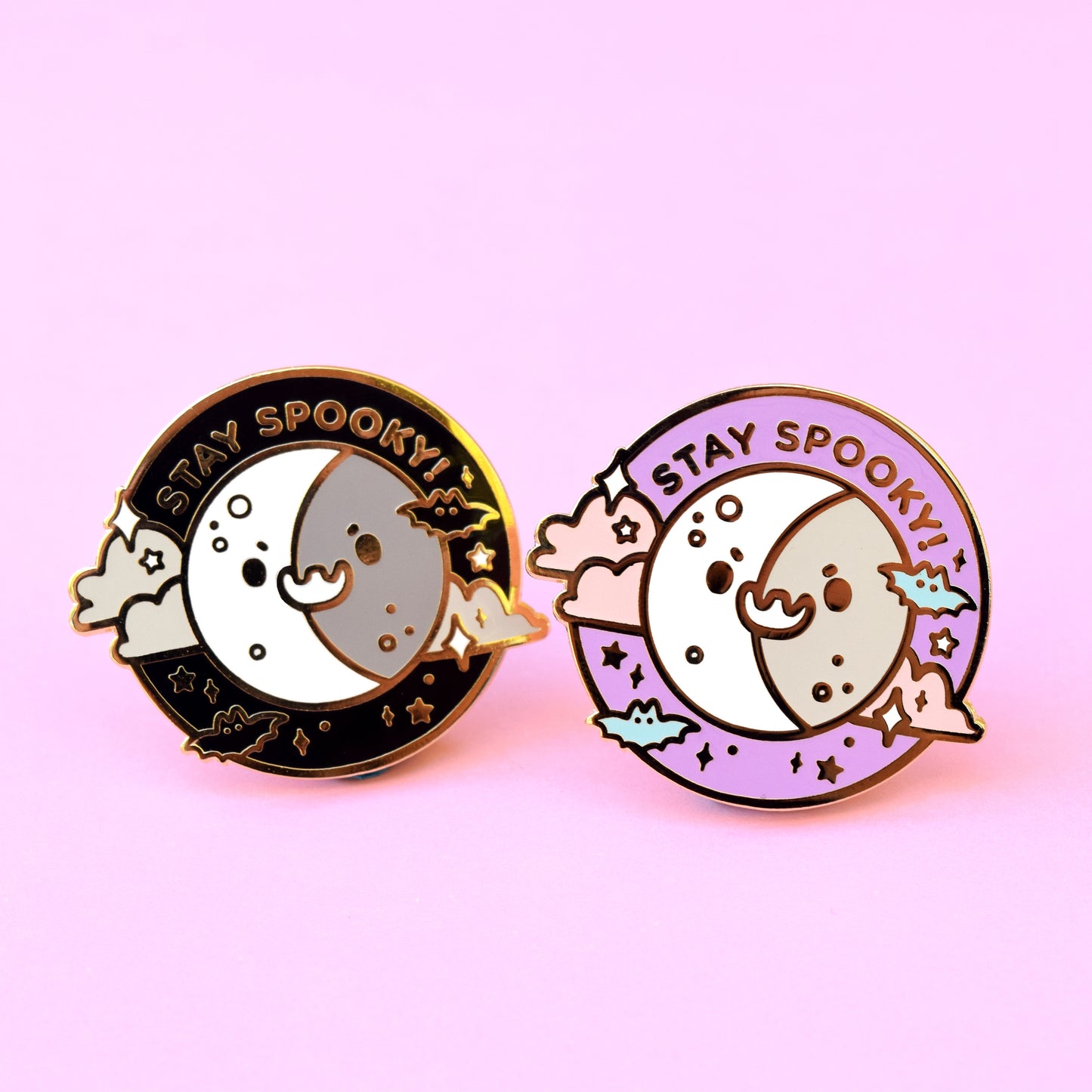 Stay Spooky Halloween Moon Enamel Pin