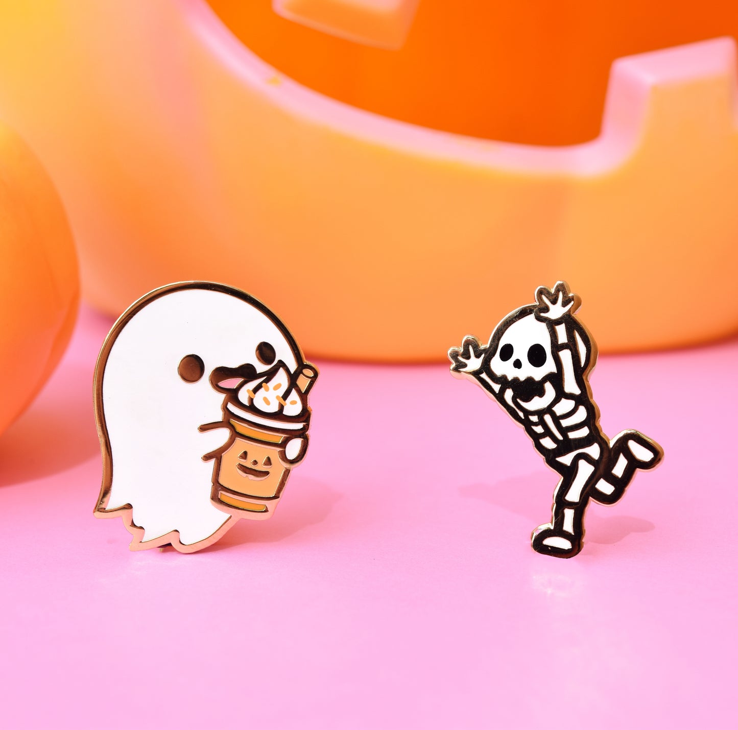 Must Reach Treats! Halloween Skeleton Enamel Pin