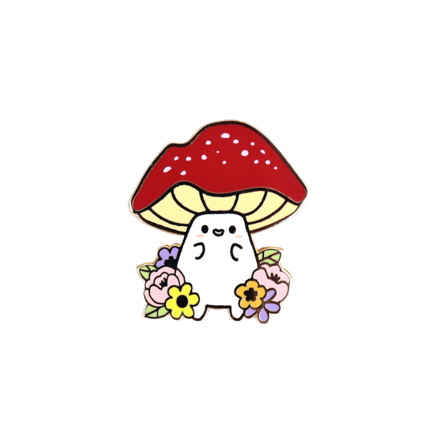 Springtime Floral Mushroom Enamel Pin