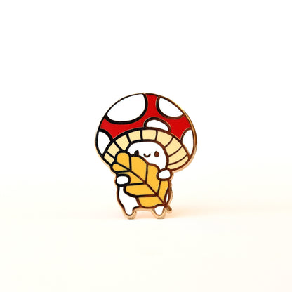 Leaf-Lover Mushroom Enamel Pin