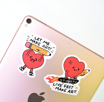 Let Me Make Art - Heart Sticker