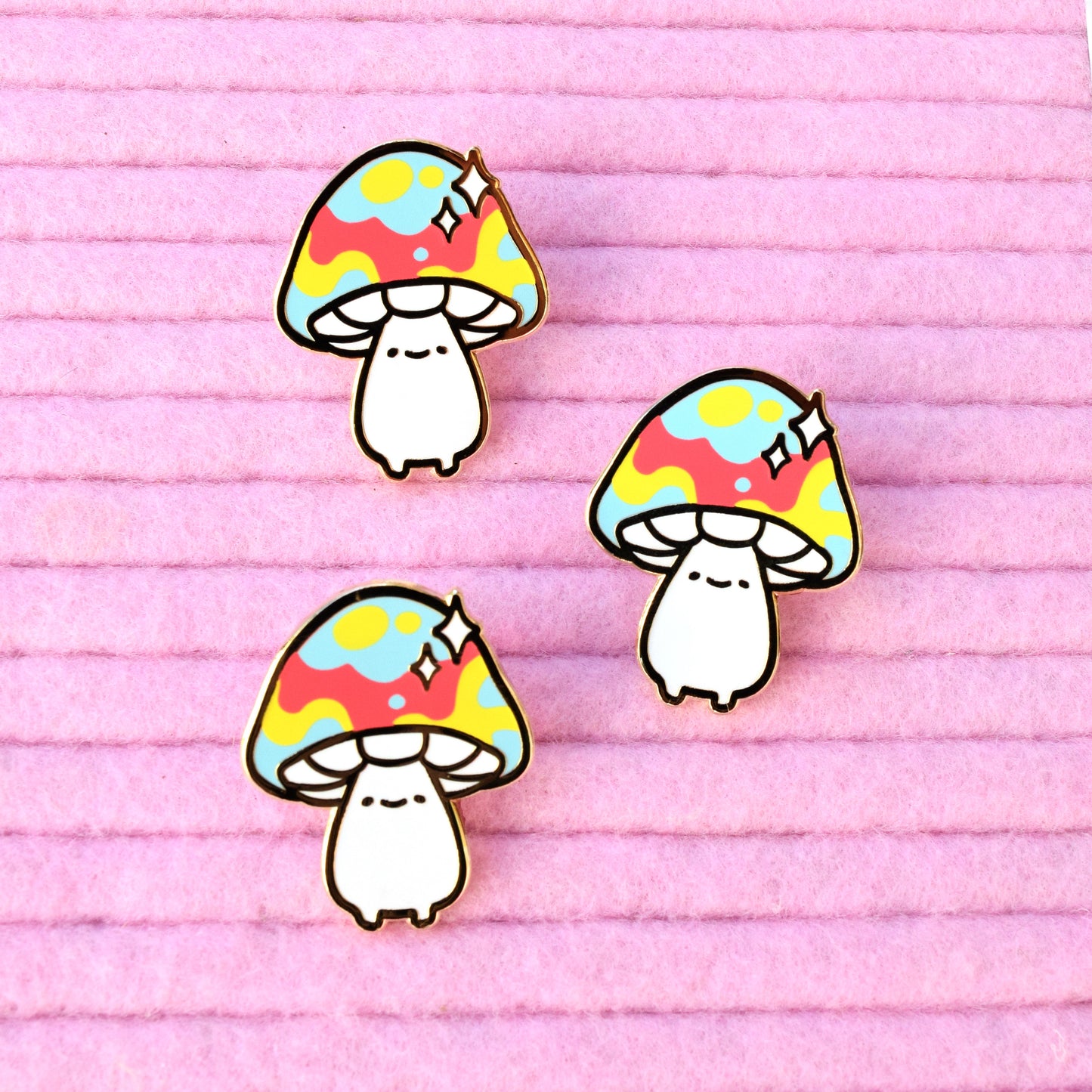 Psychedelic Mushroom Friend Enamel Pin