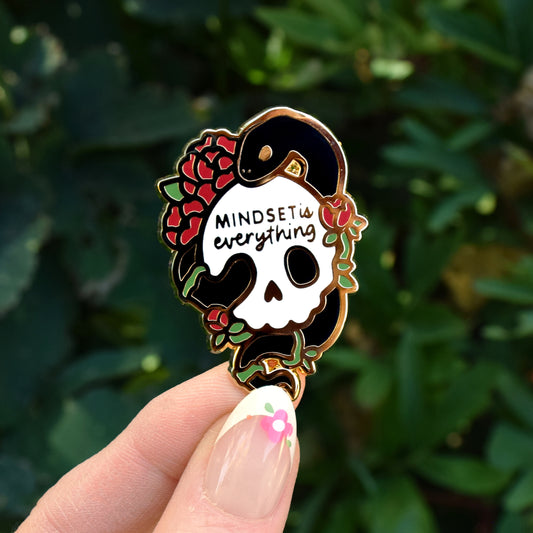 Mindset is Everything Skeleton Enamel Pin