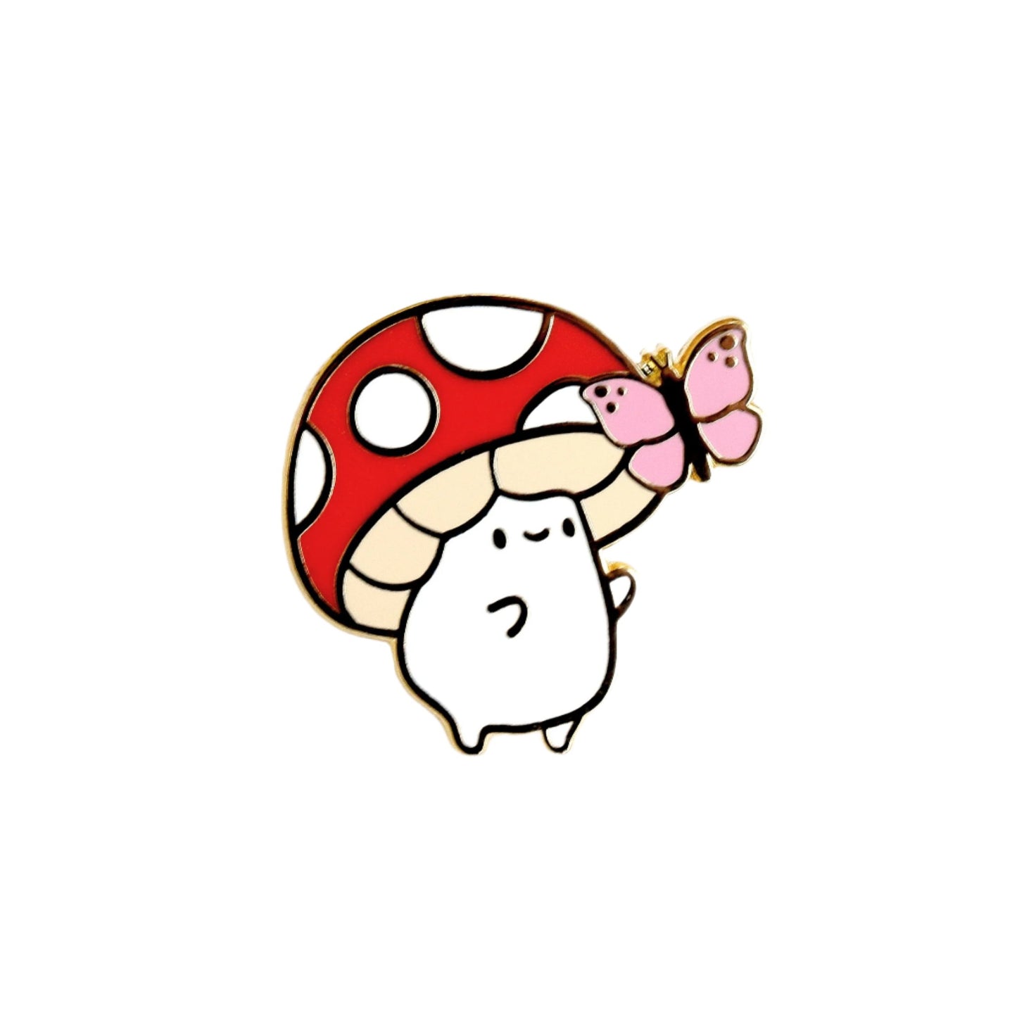 Butterfly Mushroom Buddy Enamel Pin