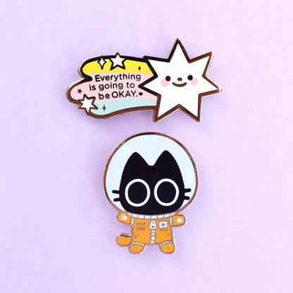 Space Cadet Scaredy Cat Enamel Pin