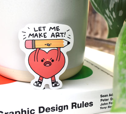 Let Me Make Art - Heart Sticker