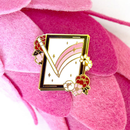 Floral Artist Tablet Enamel Pin