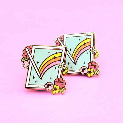 Floral Artist Tablet Enamel Pin