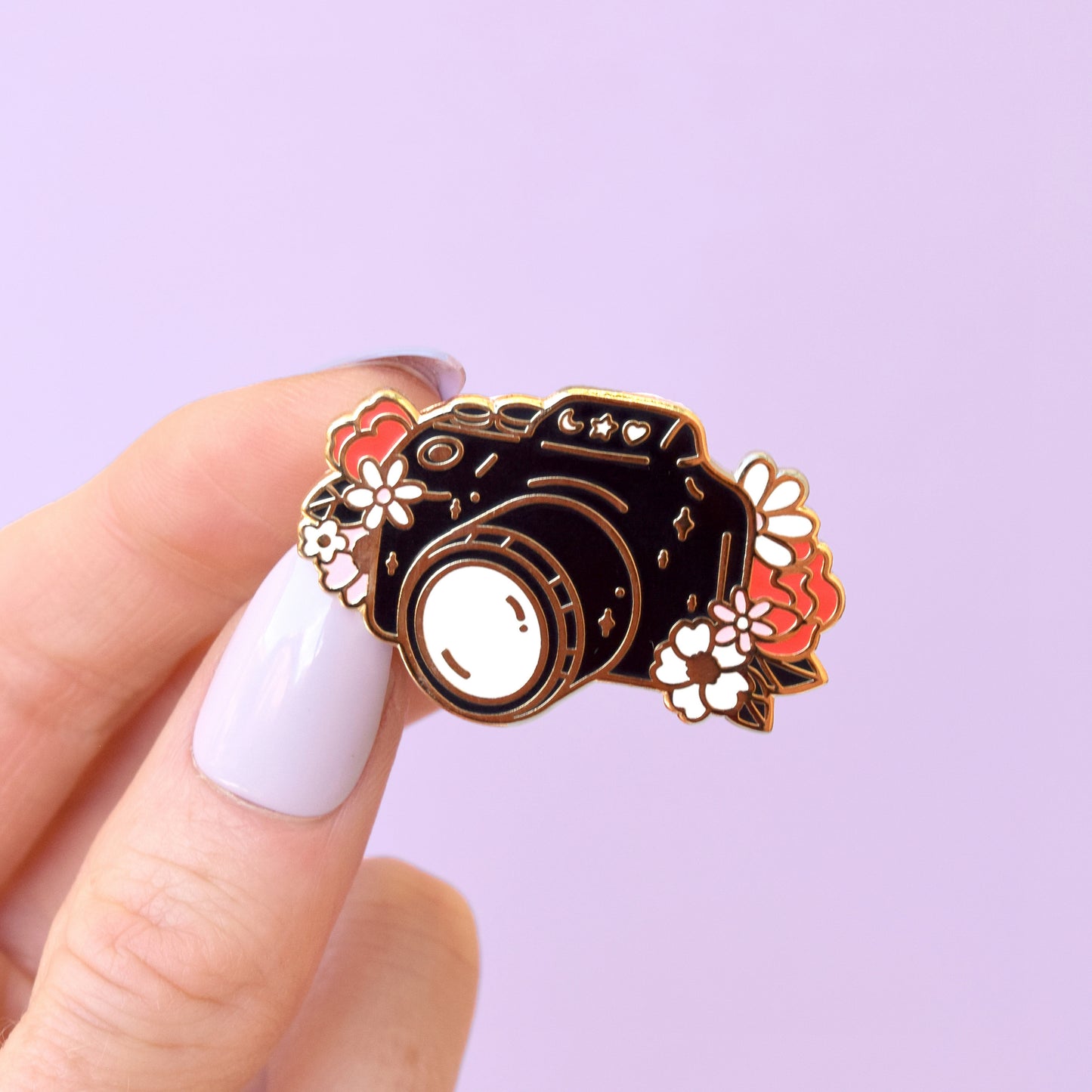 Floral Camera Enamel Pin