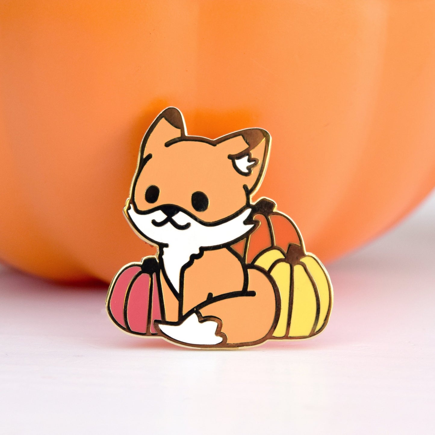 Pumpkin Patch Fall Fox Enamel Pin