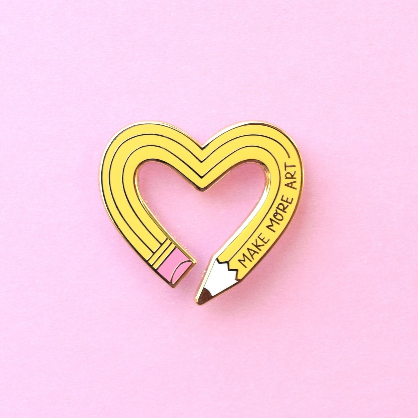 Make More Art Heart Pencil Enamel Pin