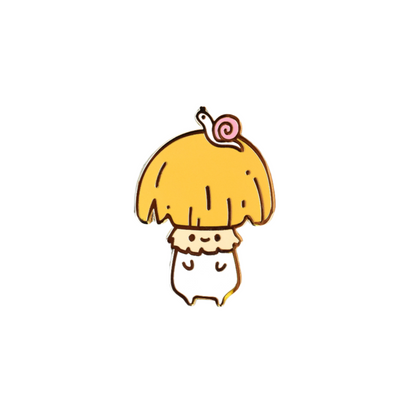 Snail Mushroom Buddy Enamel Pin