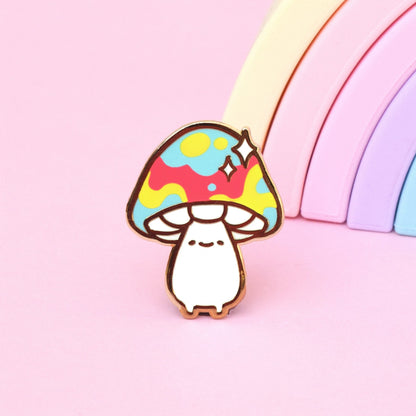 Psychedelic Mushroom Friend Enamel Pin