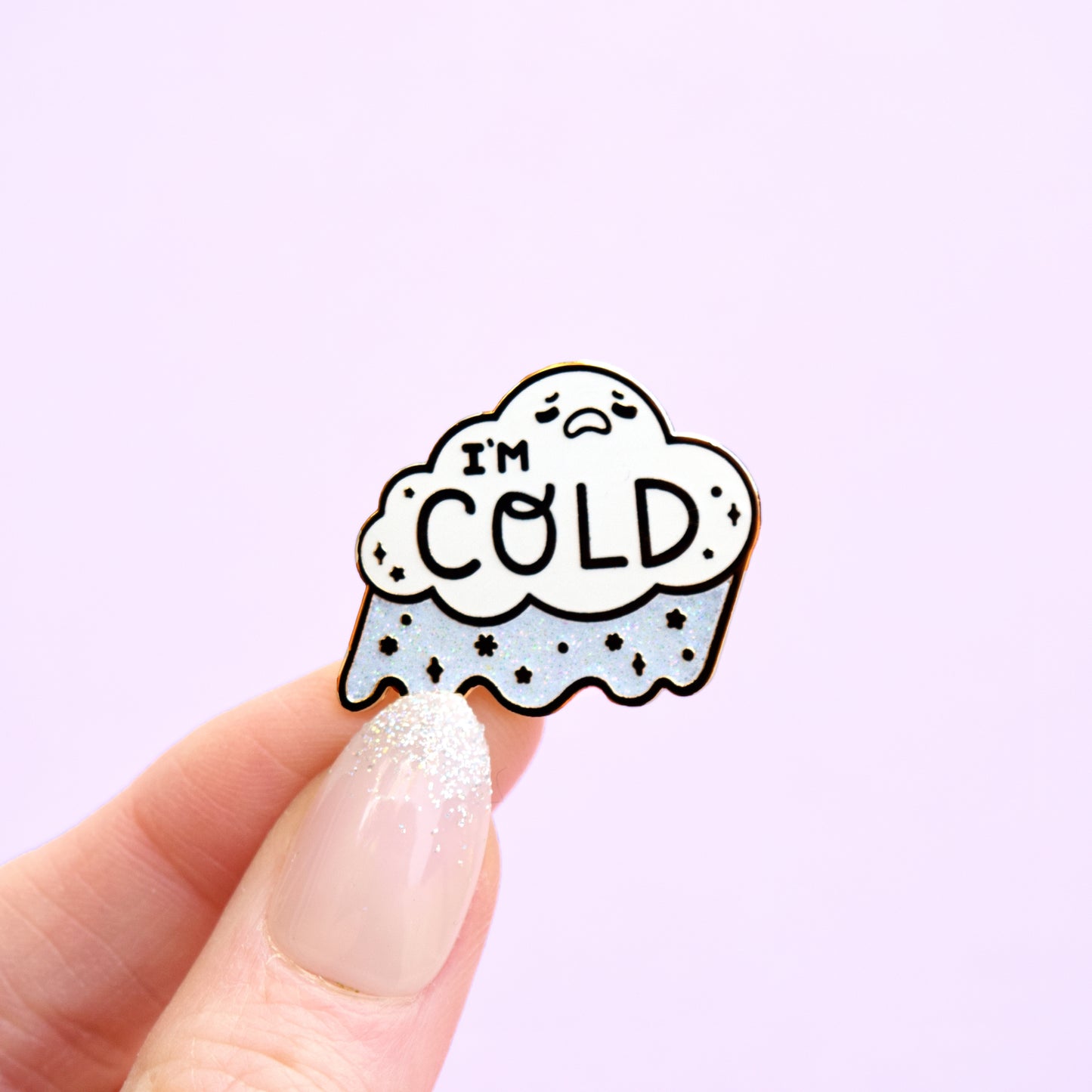 I'm Cold Winter Cloud Enamel Pin