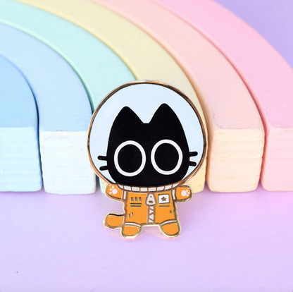 Space Cadet Scaredy Cat Enamel Pin